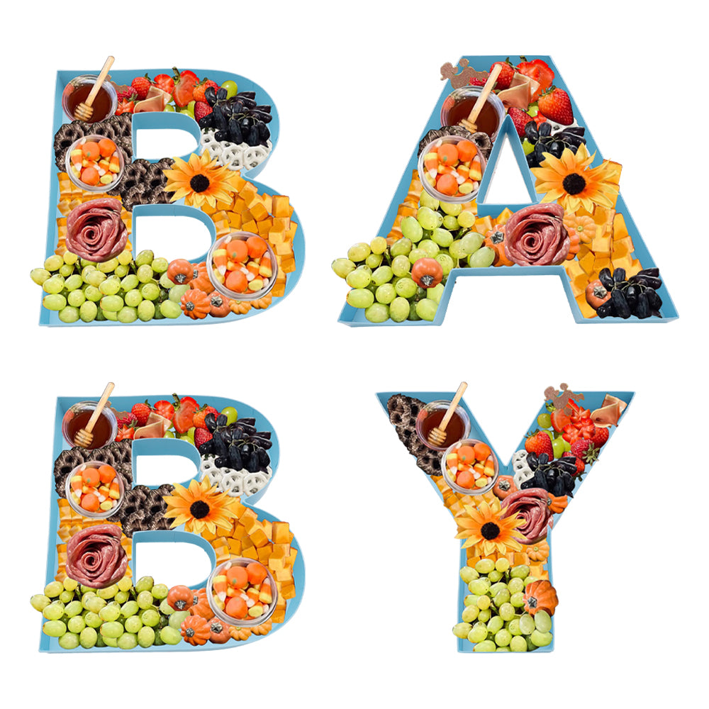 12inch Cardboard Fillable BABY Letter Charcuterie Board Tray for BABY Shower