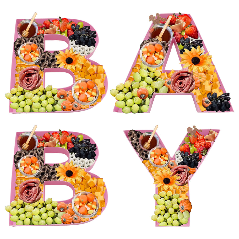 12inch Cardboard Fillable BABY Letter Charcuterie Board Tray for BABY Shower
