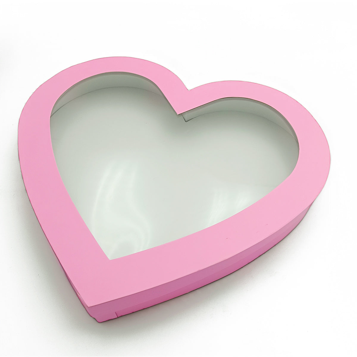 Large Heart Shaped Gift Empty Box With Clear Window Lid