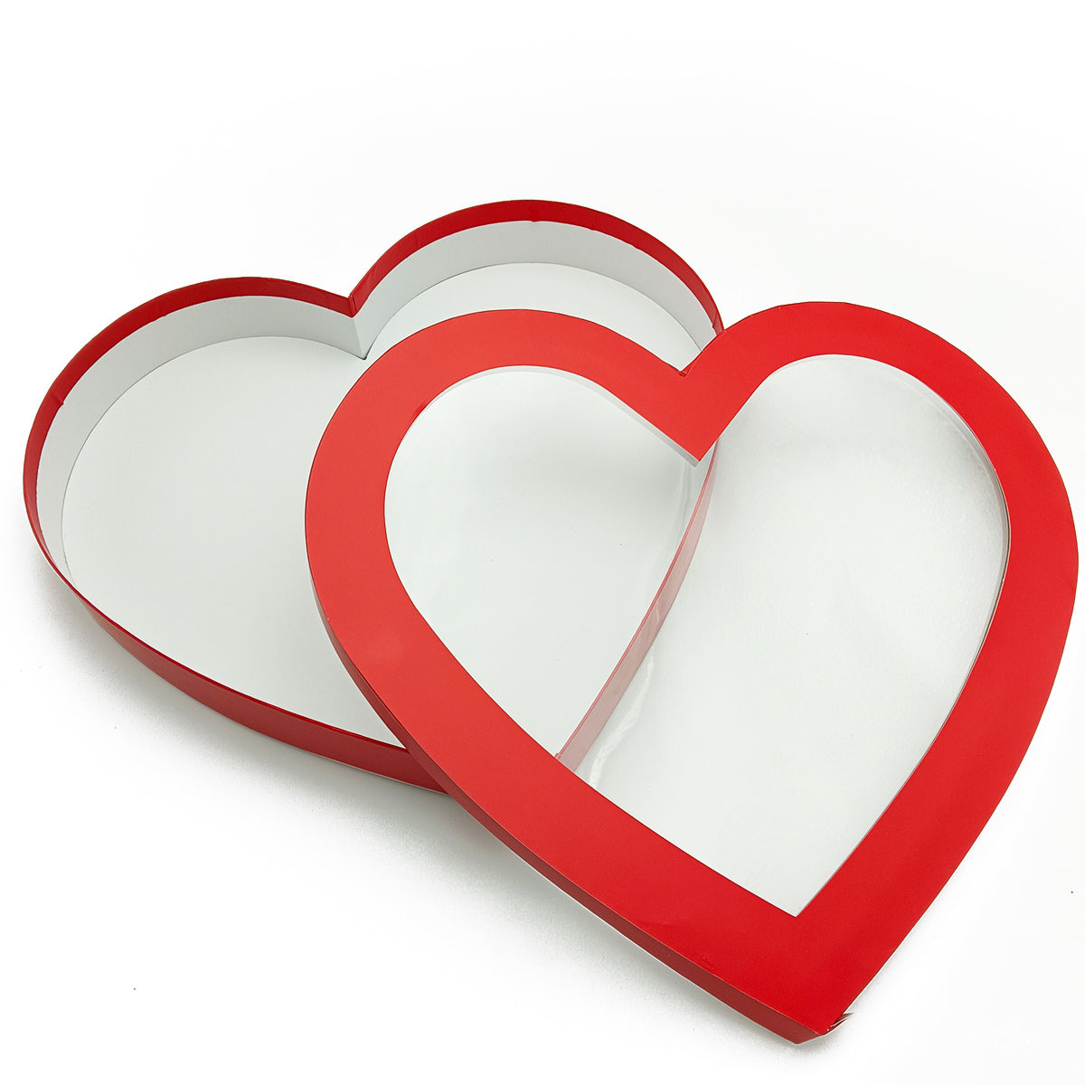 Large Heart Shaped Gift Empty Box With Clear Window Lid