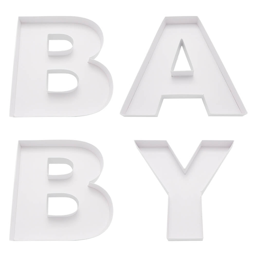 12inch Cardboard Fillable BABY Letter Charcuterie Board Tray for BABY Shower