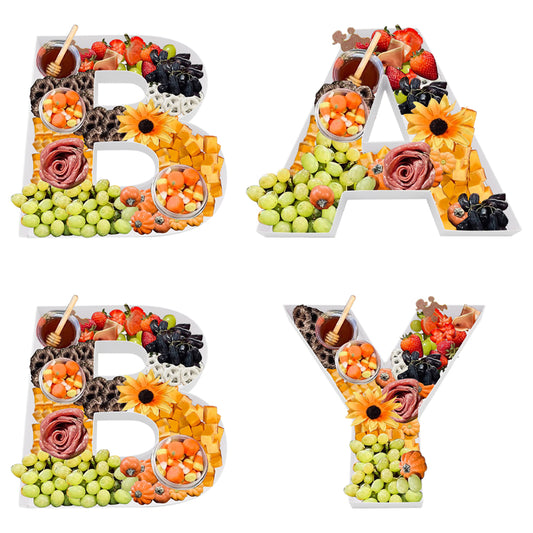 12inch Cardboard Fillable BABY Letter Charcuterie Board Tray for BABY Shower